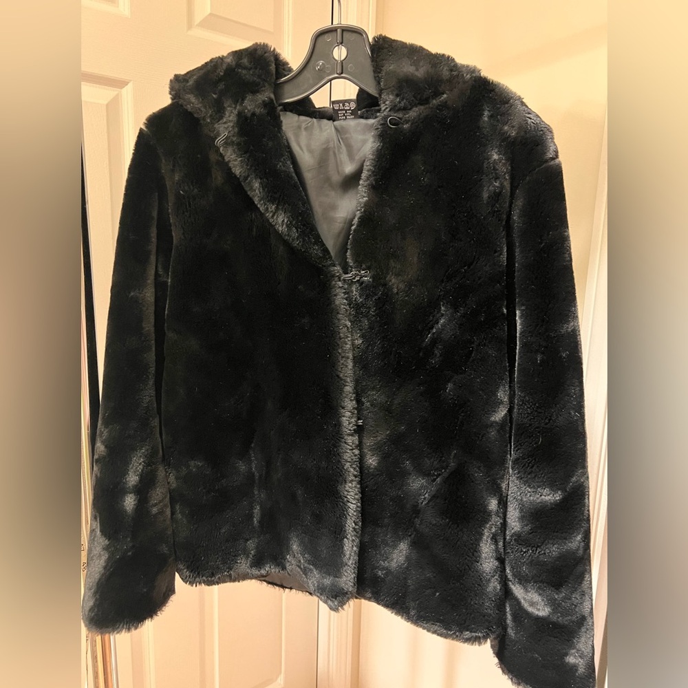 Dark Faux Fur Teddy Jacket